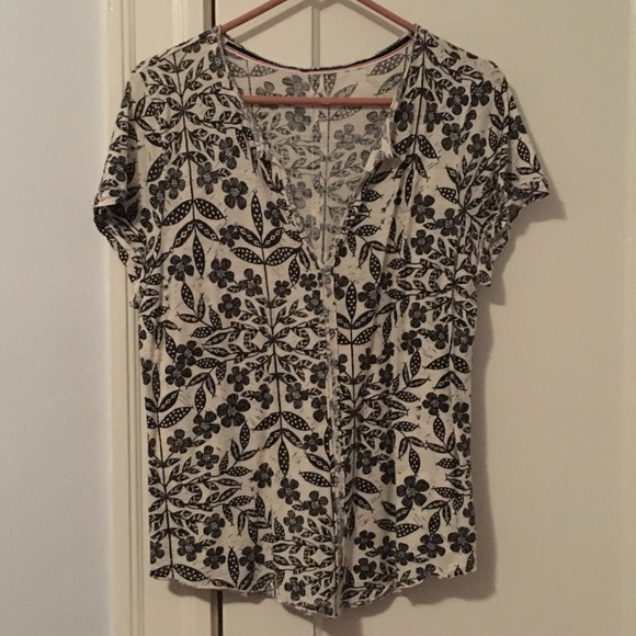 Pilcro x Press Relief Floral V-Neck T-shirt NWOT - Picture 1 of 4